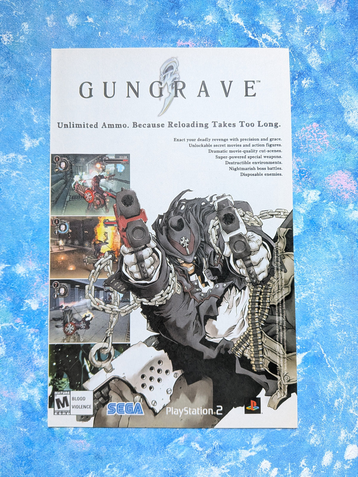 Gungrave Playstation 2 Game 2002 Sega Advertisement - See Details