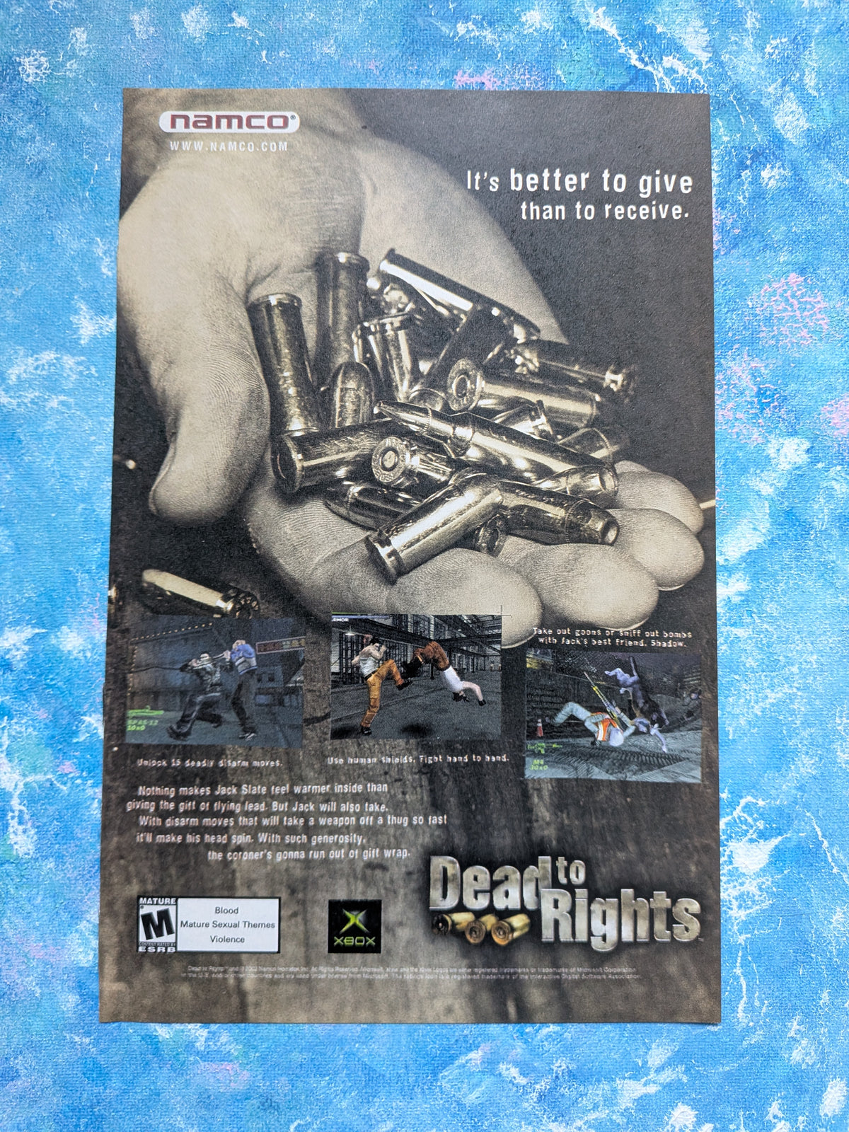Dead to Rights Xbox Game 2002 Namco Game Advertisement - See Details