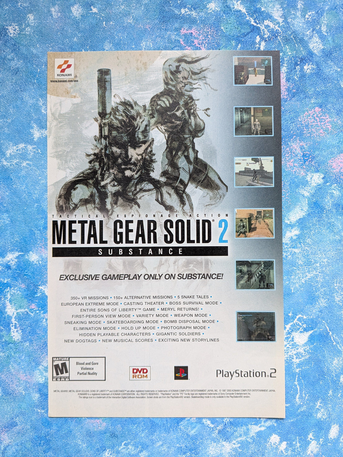 Metal Gear Solid 2: Substance 2002 Konami PS2 Game Advertisement - See Details