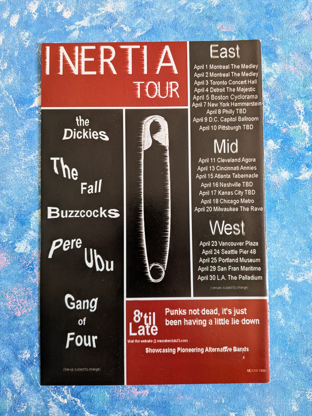 Inertia Tour 1999 Punk/Alternative Music Tour Advertisement - See Details