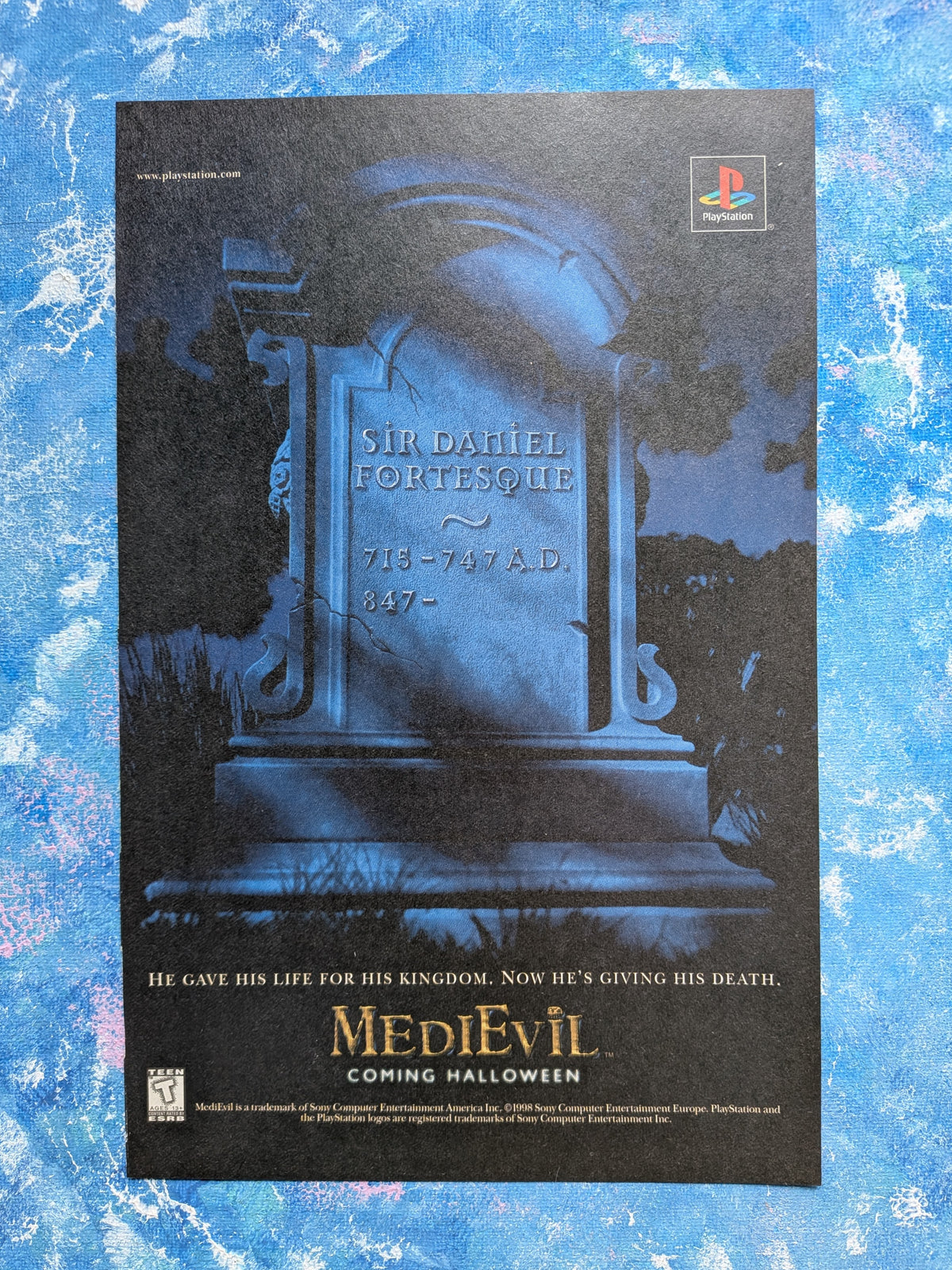 Medievil Playstation 1 Game Halloween 1998 Sony Advertisement - See Details