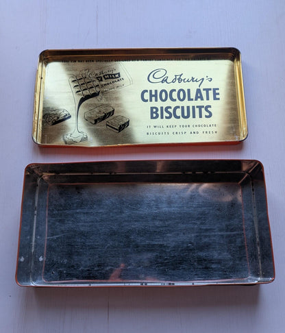 Vintage Cadbury's Chocolate Biscuits Tin (Empty) - Horse & Wagon Design