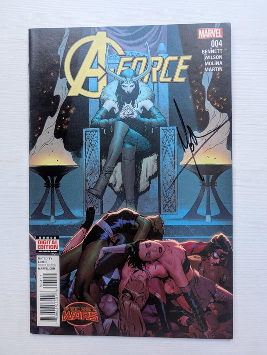 A Force #4 - Signed by Jorge Molina (No COA)  2015 - Marvel Comic Book