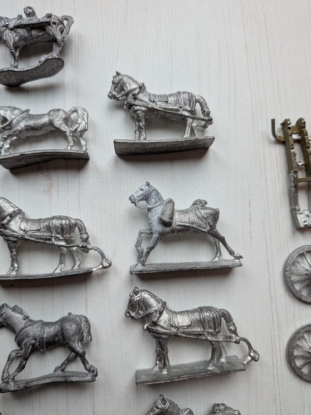Vintage Metal Hinchliffe Horses/Cavalry Napoleonic Minature Figures 20+ Bundle