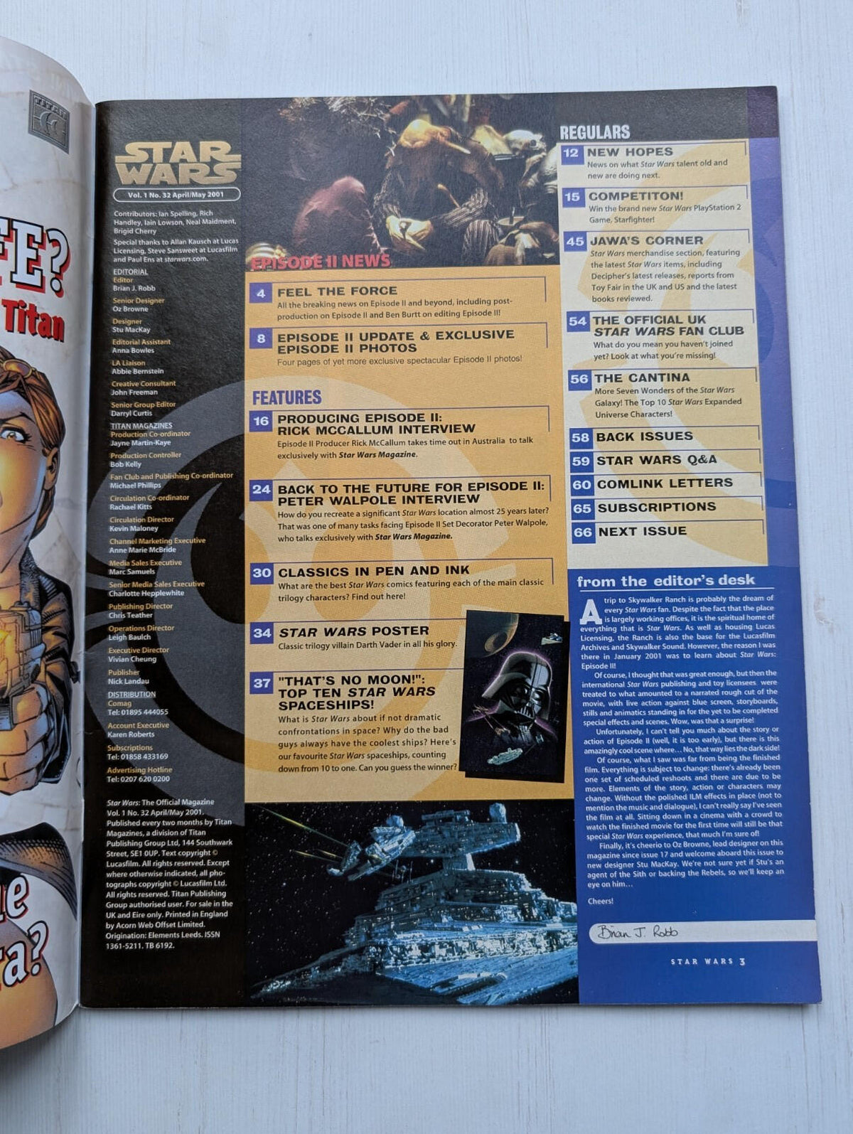 Star Wars: The Official Magazine No. 32 April 2001, Includes Darth Vader Poster