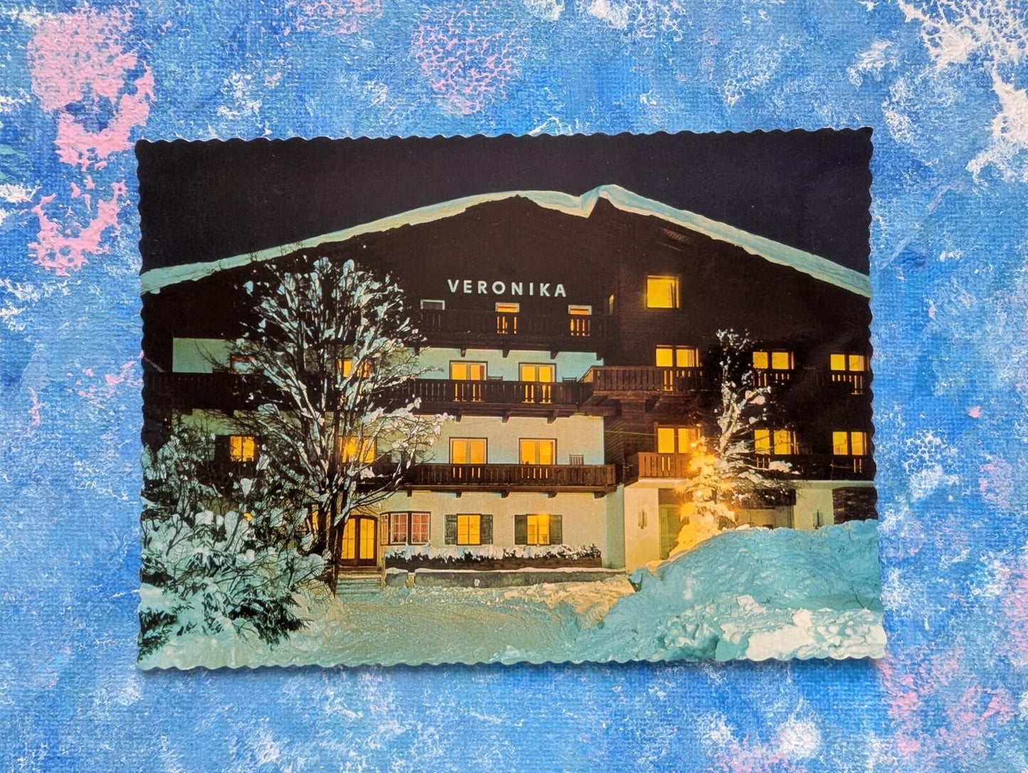 Vintage Alpine Hotel Veronika Postcard - 1968 - Alpina Druck