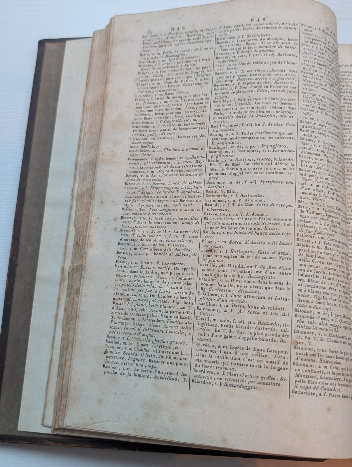 Dictionnaire Francois-Italien - Francois Alberti - 1810 - Tome Premier