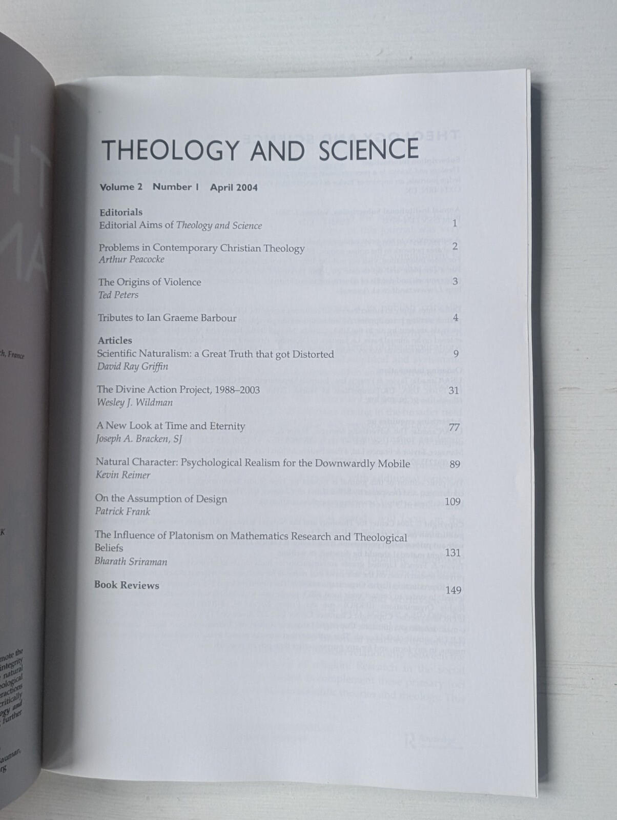 Theology and Science Volume 2 Number 1 - April 2004 - Routledge