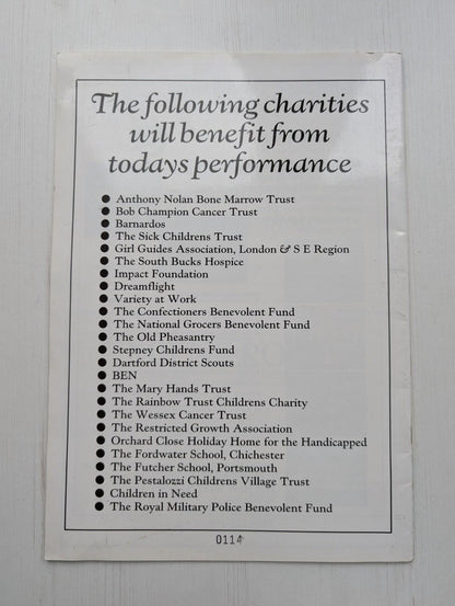 Gala Charity Variety Show Programme - London Palladium December 1991