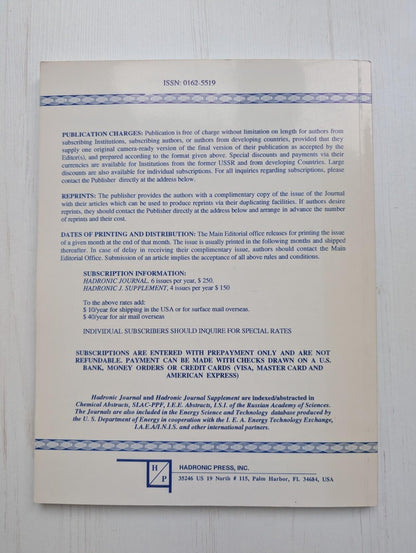 Hadronic Journal Vol. 21 No. 1 - February 1998 - Hadronic Press Inc.