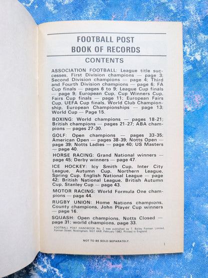 Football Post Book of Records - Football Post Handbook No. 2