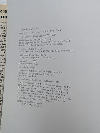 Tackle Rugby by Bill Beaumont - 1983 - Stanley Paul & Co. Ltd