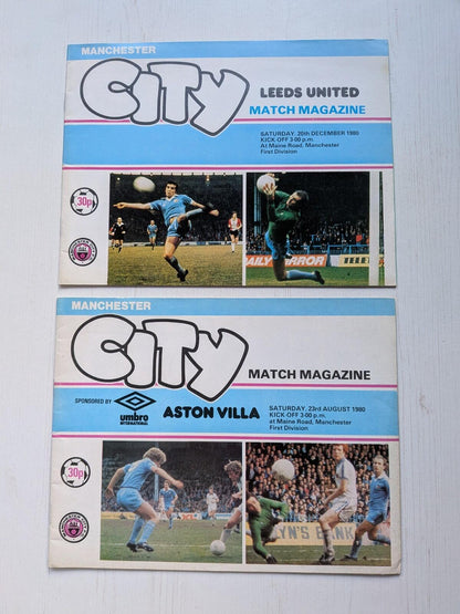 Manchester City 1980 Match Magazine x5 Bundle