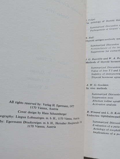Rational Diagnosis of Thyroid Disease: A Current Concept - R. Hofer - 1977