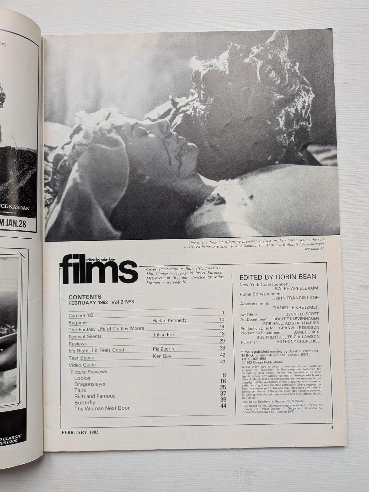 Films on Screen and Video Vol. 2 No. 3 February 1982 - Pia Zadora Cover