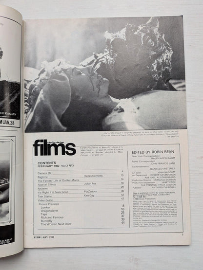 Films on Screen and Video Vol. 2 No. 3 February 1982 - Pia Zadora Cover