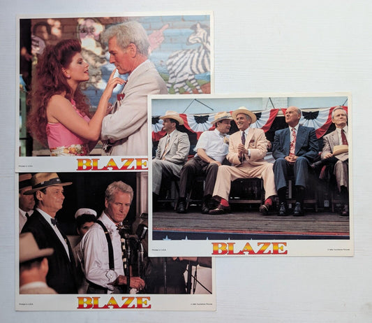 Blaze x3 Lobby Card Bundle - 1989 Paul Newman/Touchstone Pictures