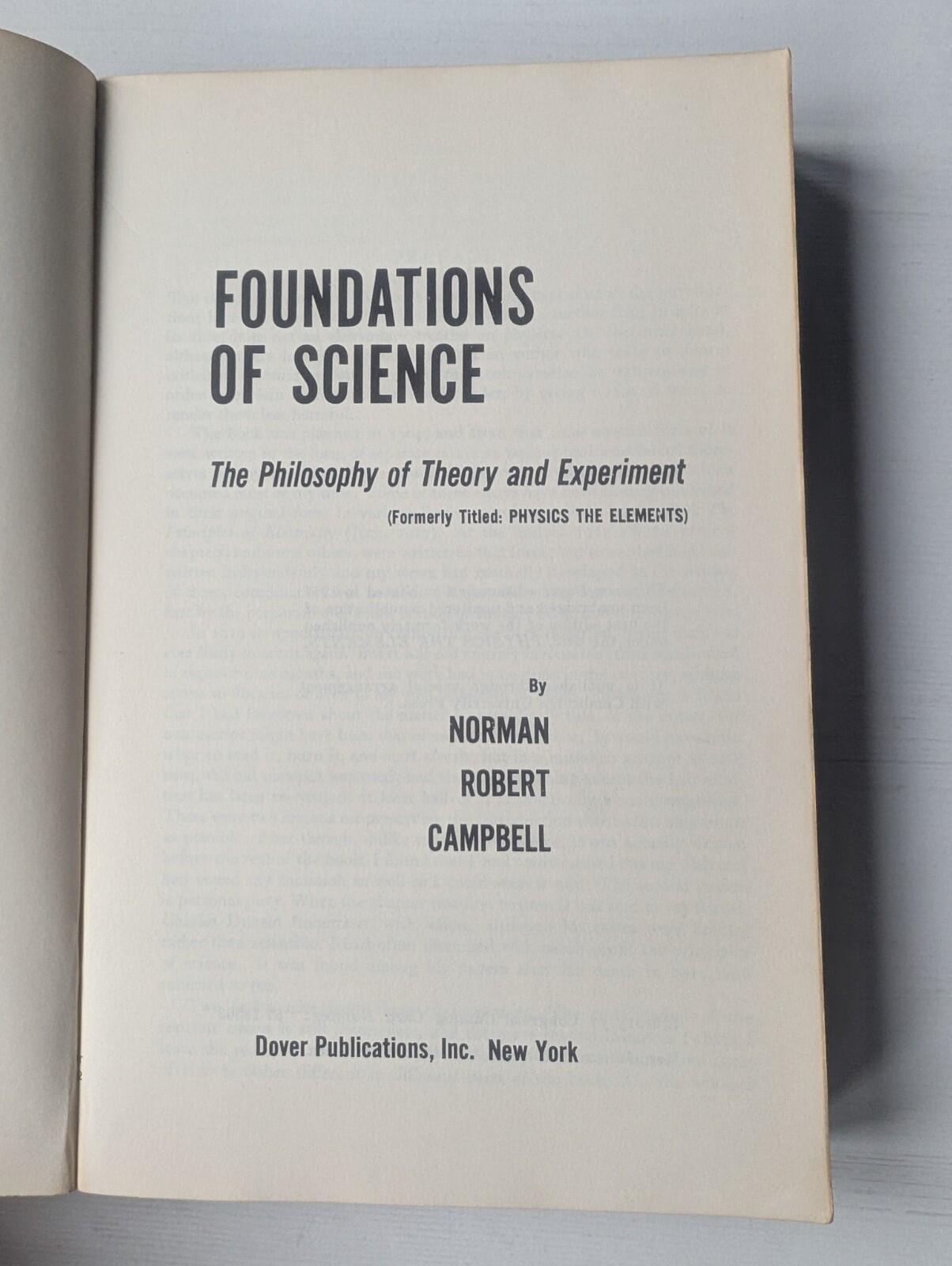 Foundations of Science: The Philosophy of Theory and Experiment - 1957