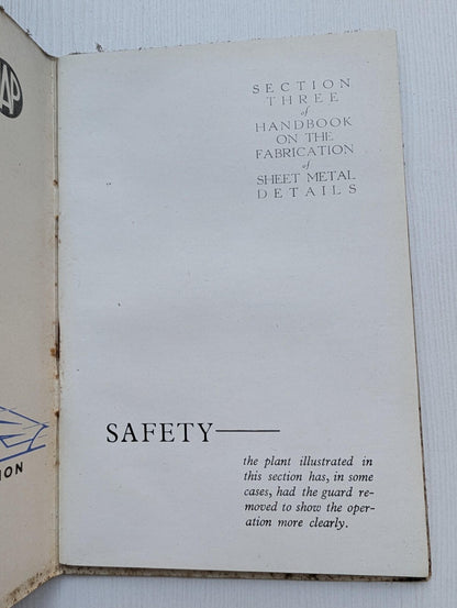 Handbook on The Fabrication of Sheet Metal Details - Sections 2, 3 & 4
