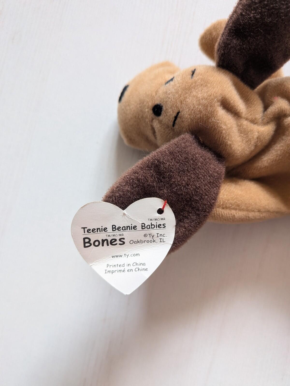 Teenie Beanie Babies Bones Dog Small Toy - 1993 - TY/McDonalds - Includes Tag