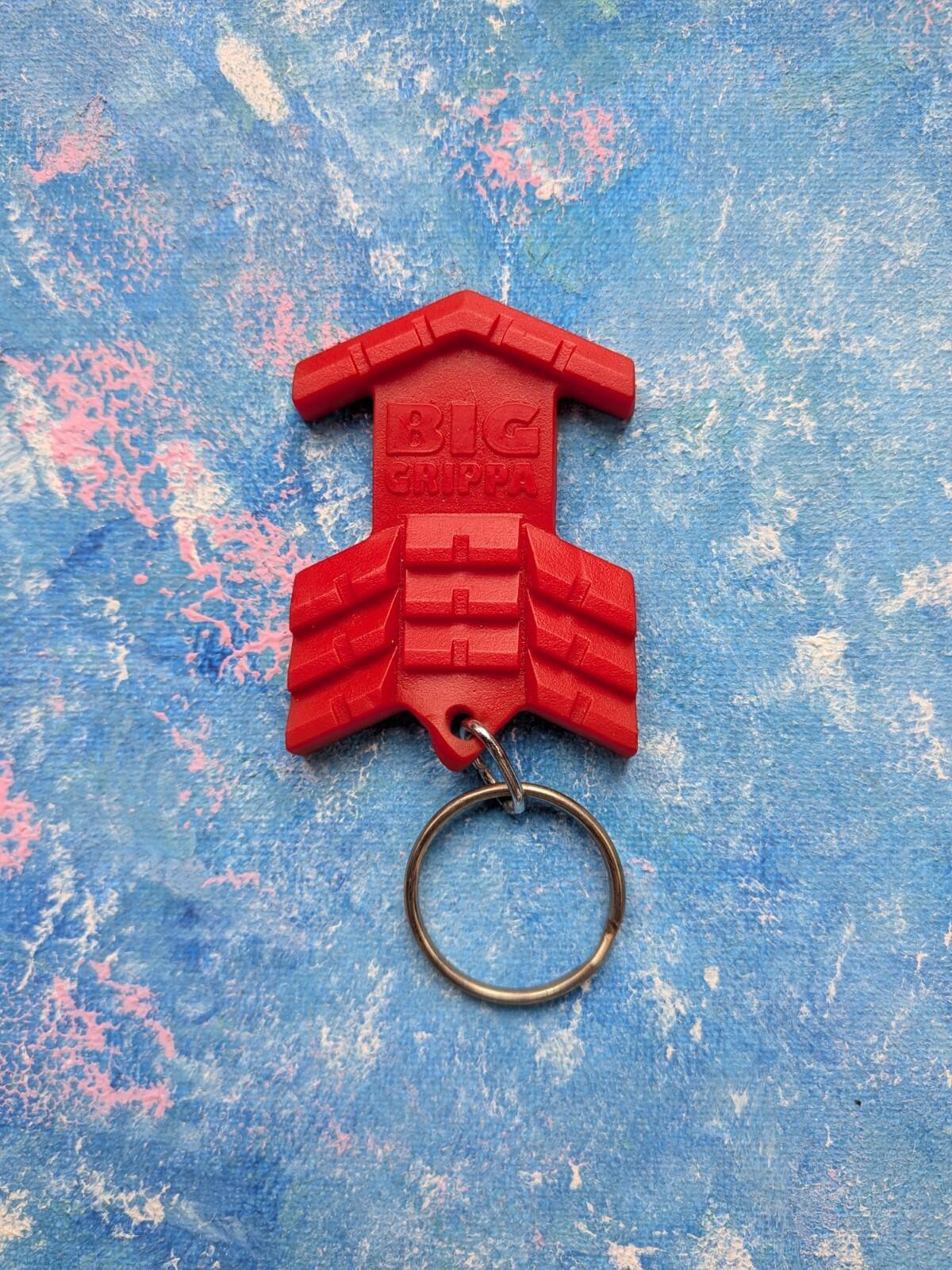 Vintage Clarks Big Grippa Sizer Red Plastic Keyring
