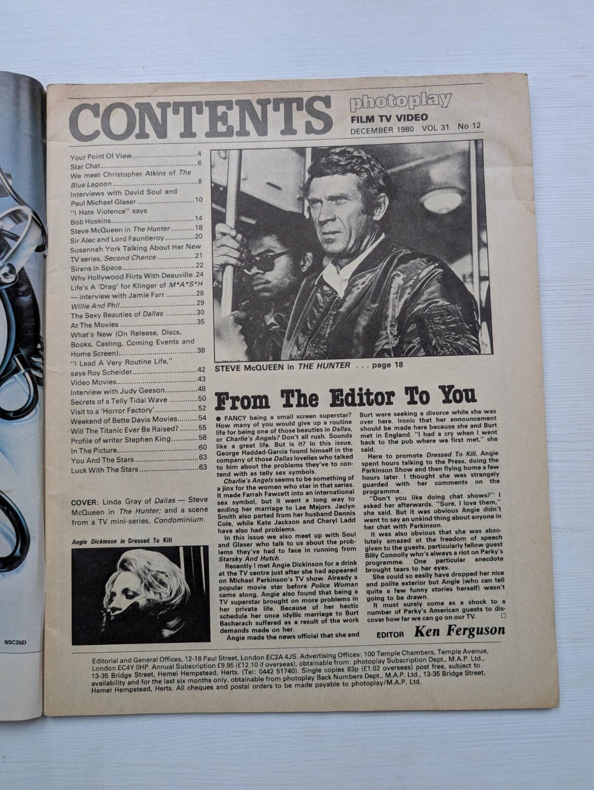 Photoplay Magazine Vol. 31 No. 12 December 1980 - Dallas/Steve McQueen + More