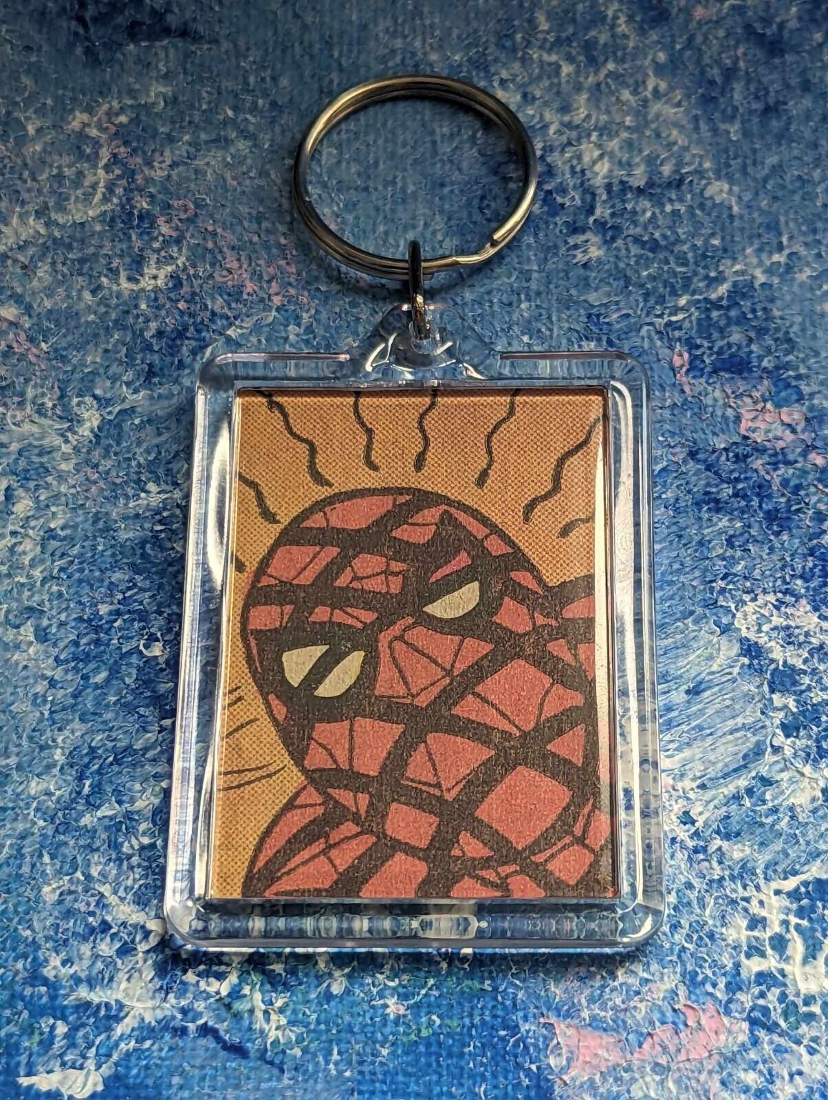 Spider-Man Keyring, Hand-Crafted From Recycled Vintage Comic