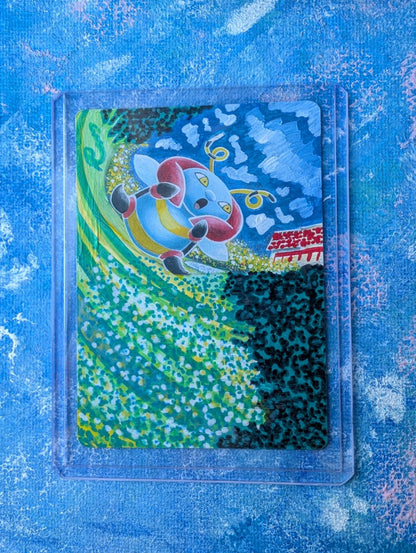 Hand-Painted Volbeat 17/160 XY Primal Clash Pokemon Card and Display Easel