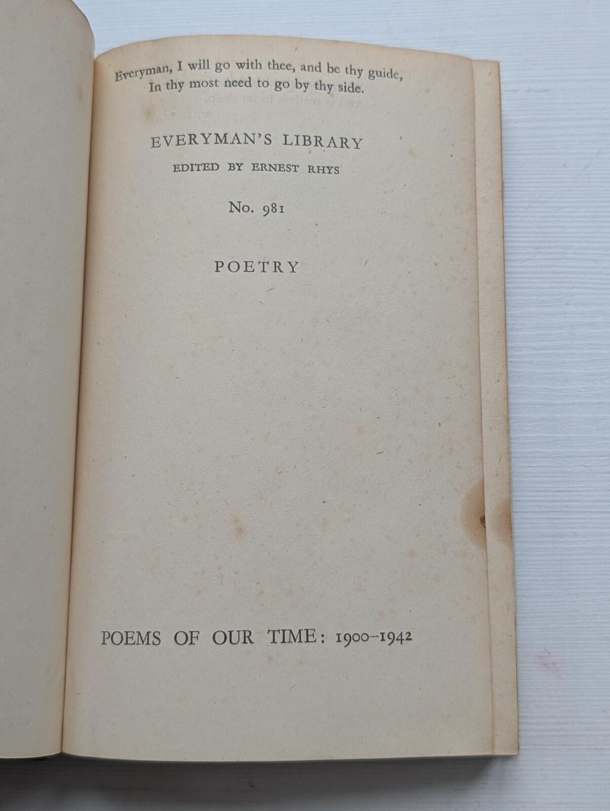 Poems Of Our Time 1900-1942 - Everyman's Library No. 981 - J.M. Dent & Sons Ltd