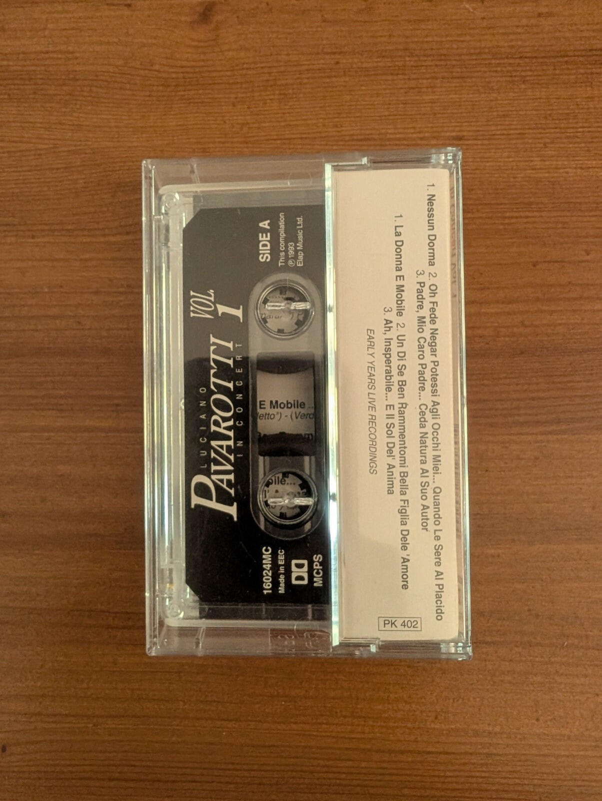 Luciano Pavarotti - In Concert Vol. 1 - 1993 - Elap Music Ltd Cassette Tape