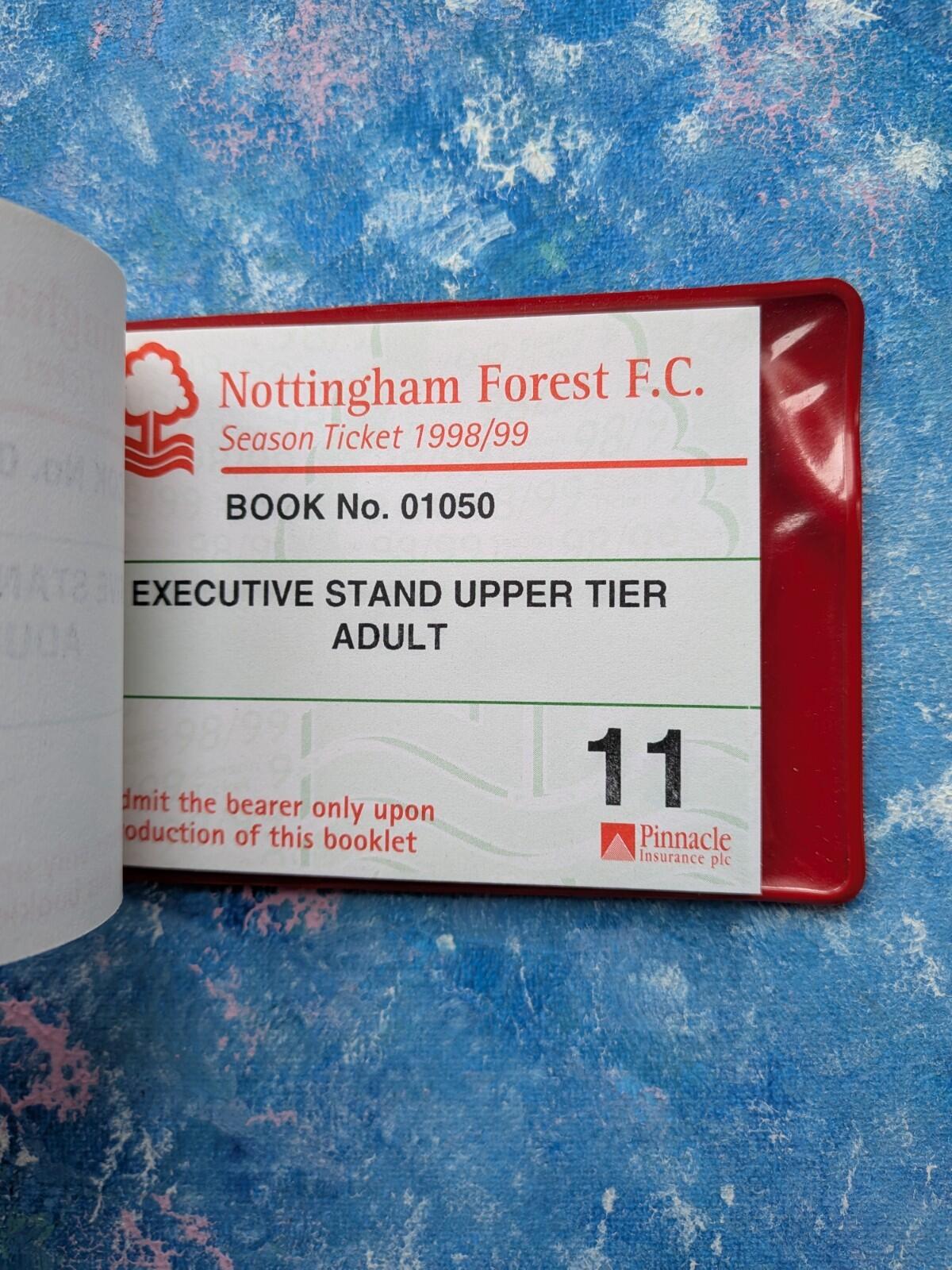 Nottingham Forest Football Club 1998/1999 Season Ticket and Ticket Book