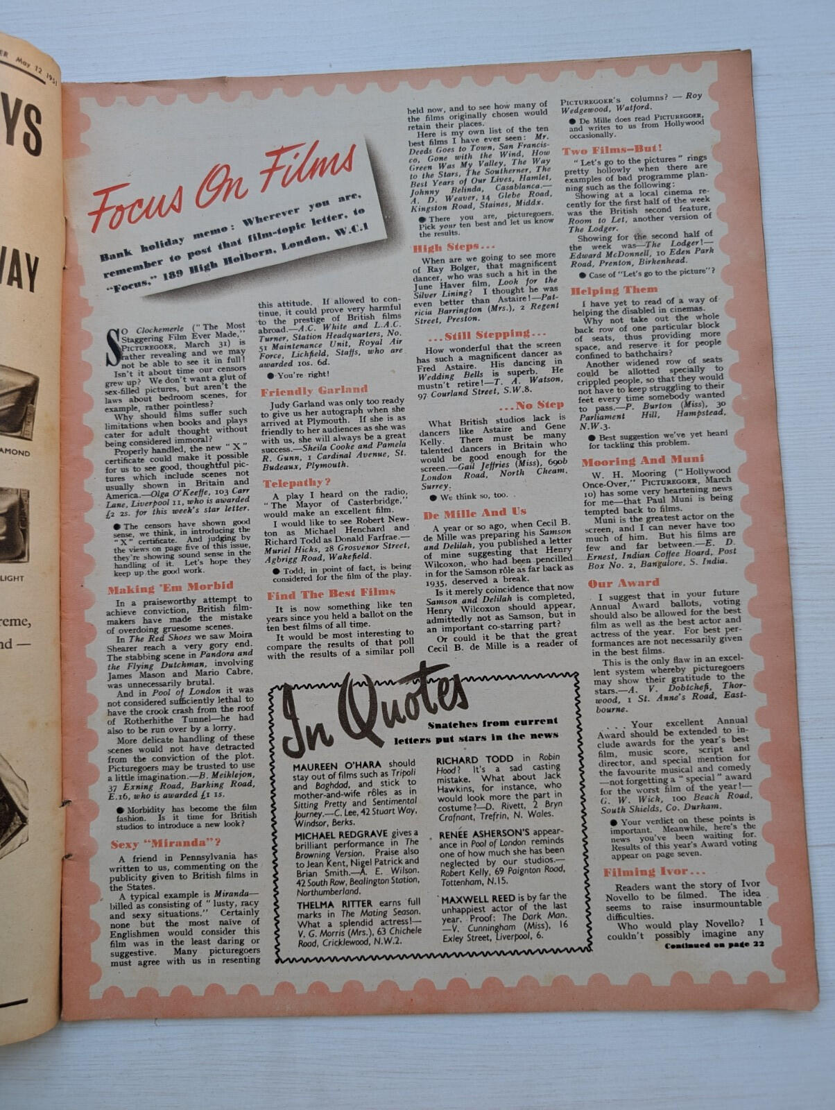 Picturegoer: The National Film Weekly May 12, 1951 - Nadia Gray Cover
