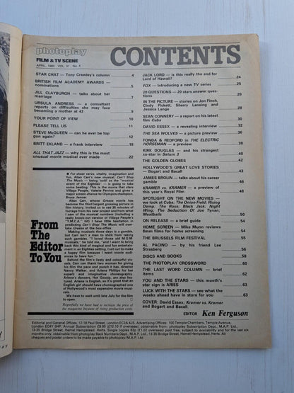 Photoplay Film & TV Scene April 1980 - David Essex Cover