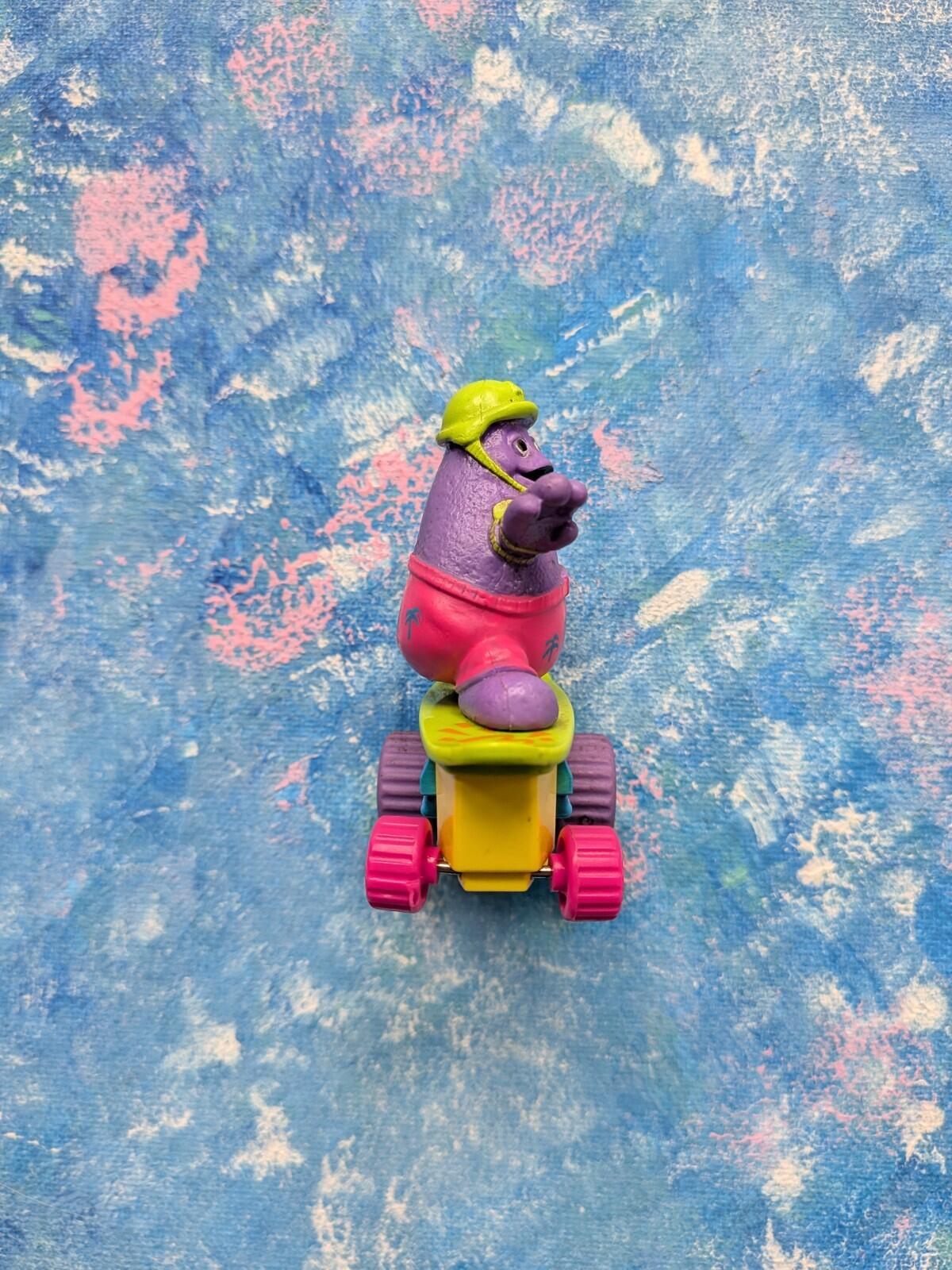 Vintage Grimace on Skateboard Rev-Ups Happy Meal Toy - 1992 - McDonalds