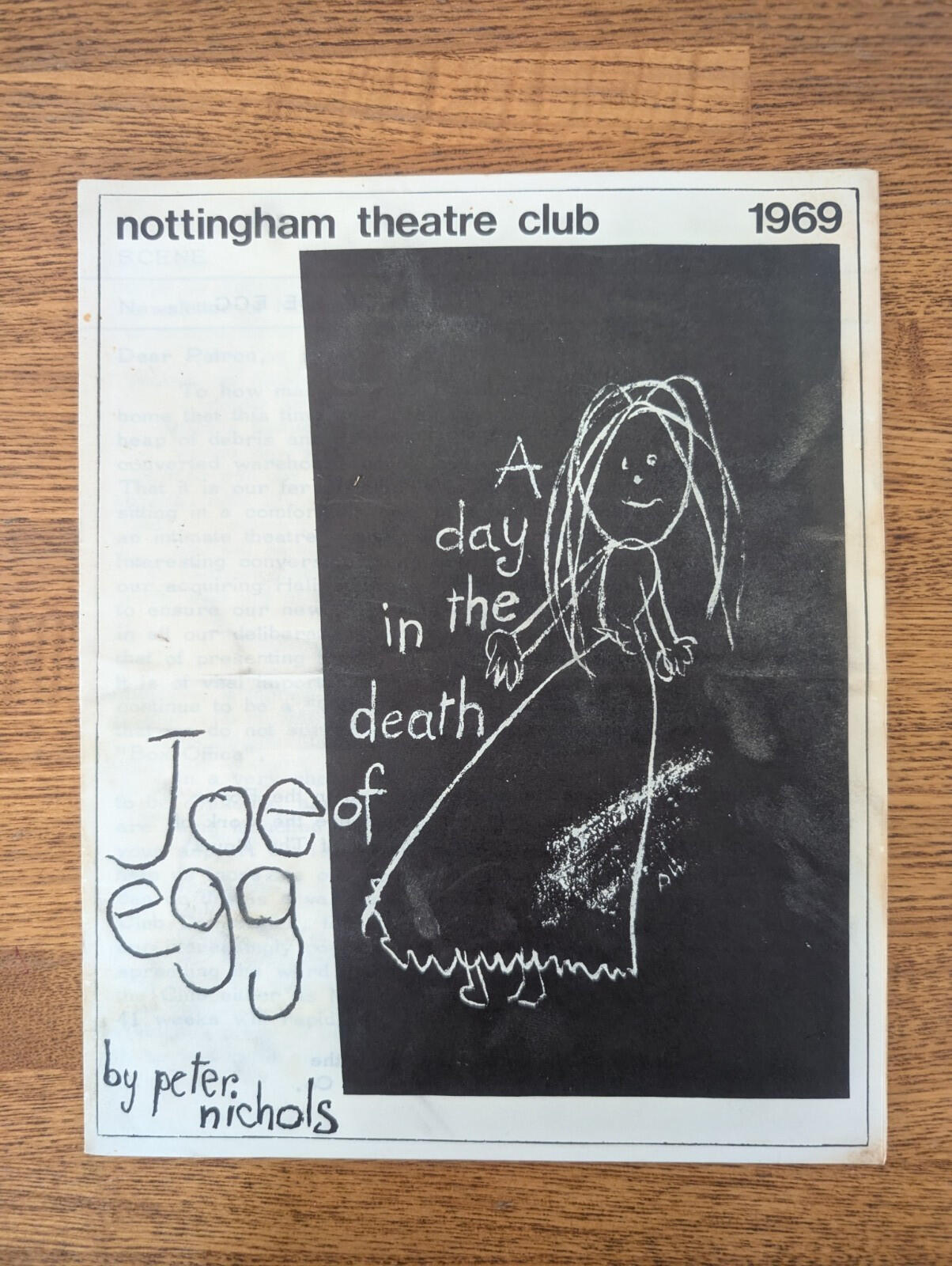 Nottingham Theatre Club - A Day In The Death of Joe Egg - 1969 Programme