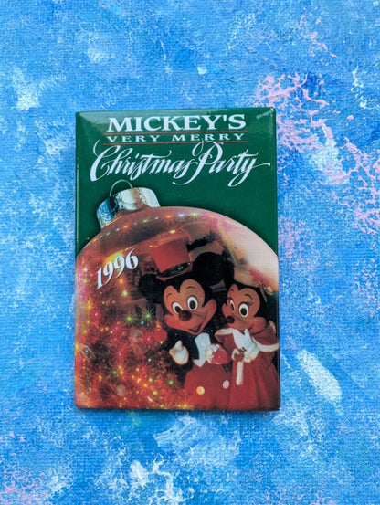 Vintage Disney Mickey's Very Merry Christmas Party Badge - 1996