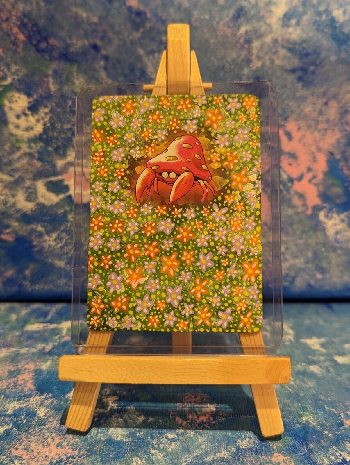 Hand-Painted Vintage Jungle Set Parasect Pokemon Card & Display Easel