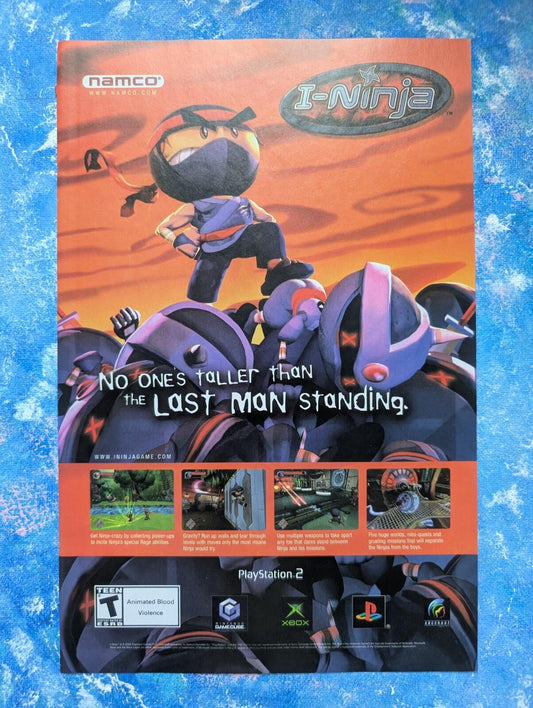 I-Ninja Playstation 2/Gamecube/Xbox Namco 2003 Game Advertisement - See Details