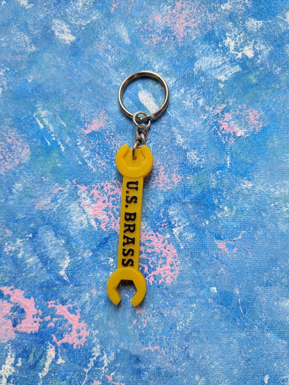 Vintage U.S. Brass Spanner/Wrench Plastic Keyring/Keychain