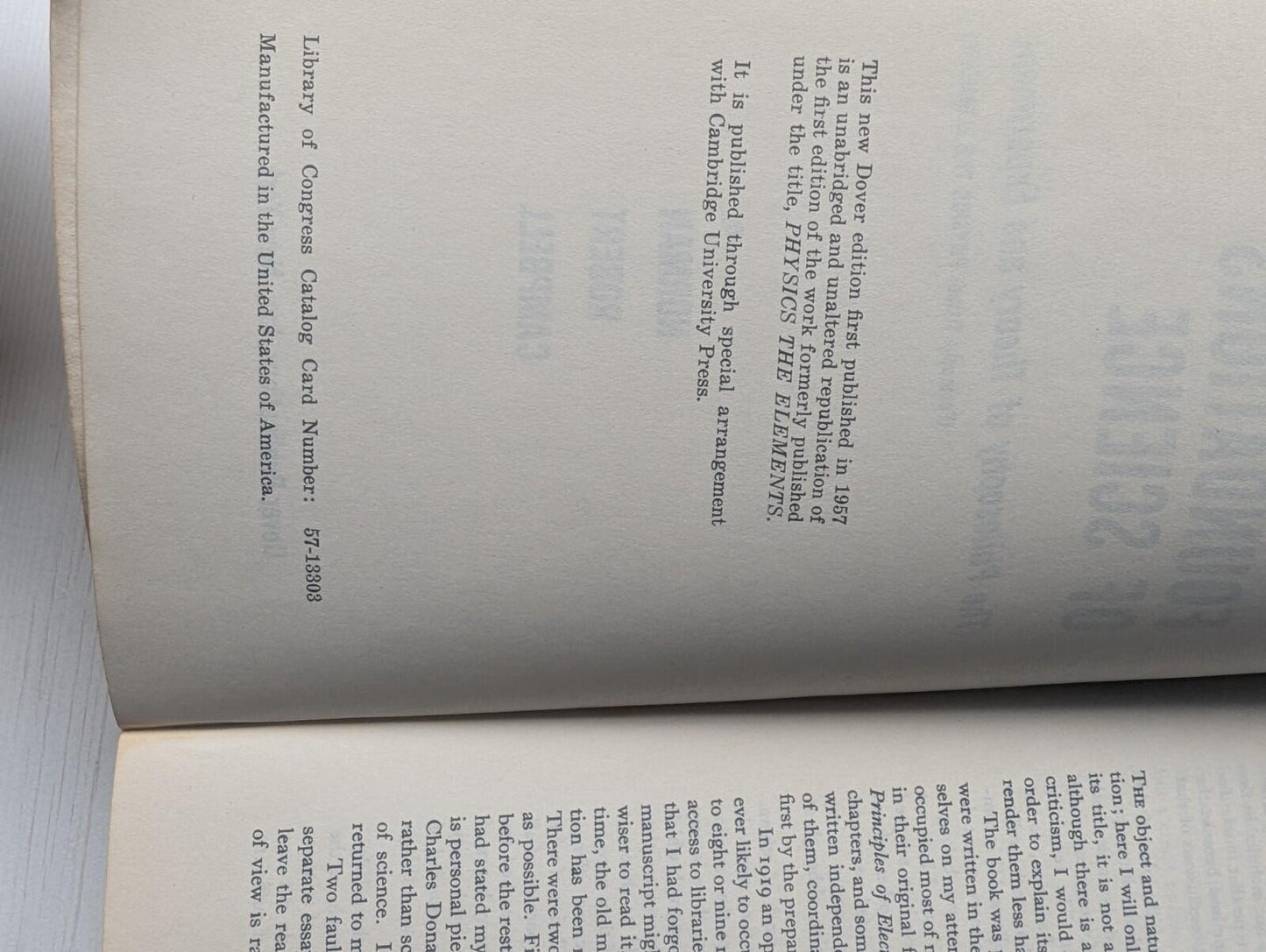 Foundations of Science: The Philosophy of Theory and Experiment - 1957