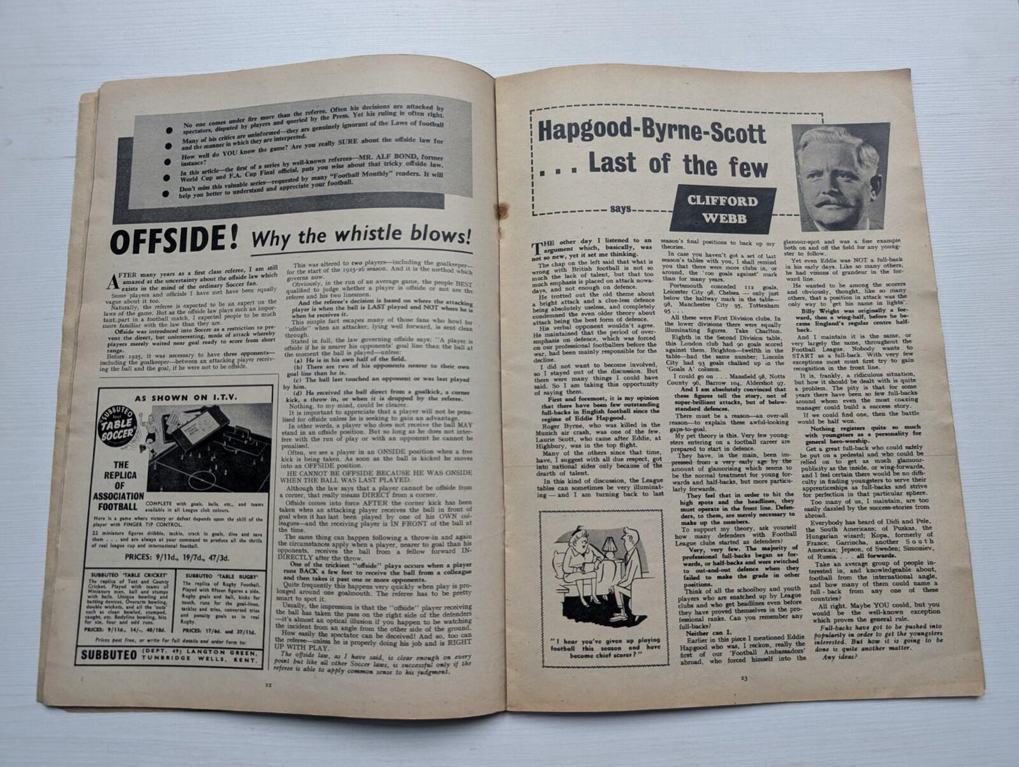 Charles Buchan's Football Monthly November 1959 - Len White Newcastle UTD Cover