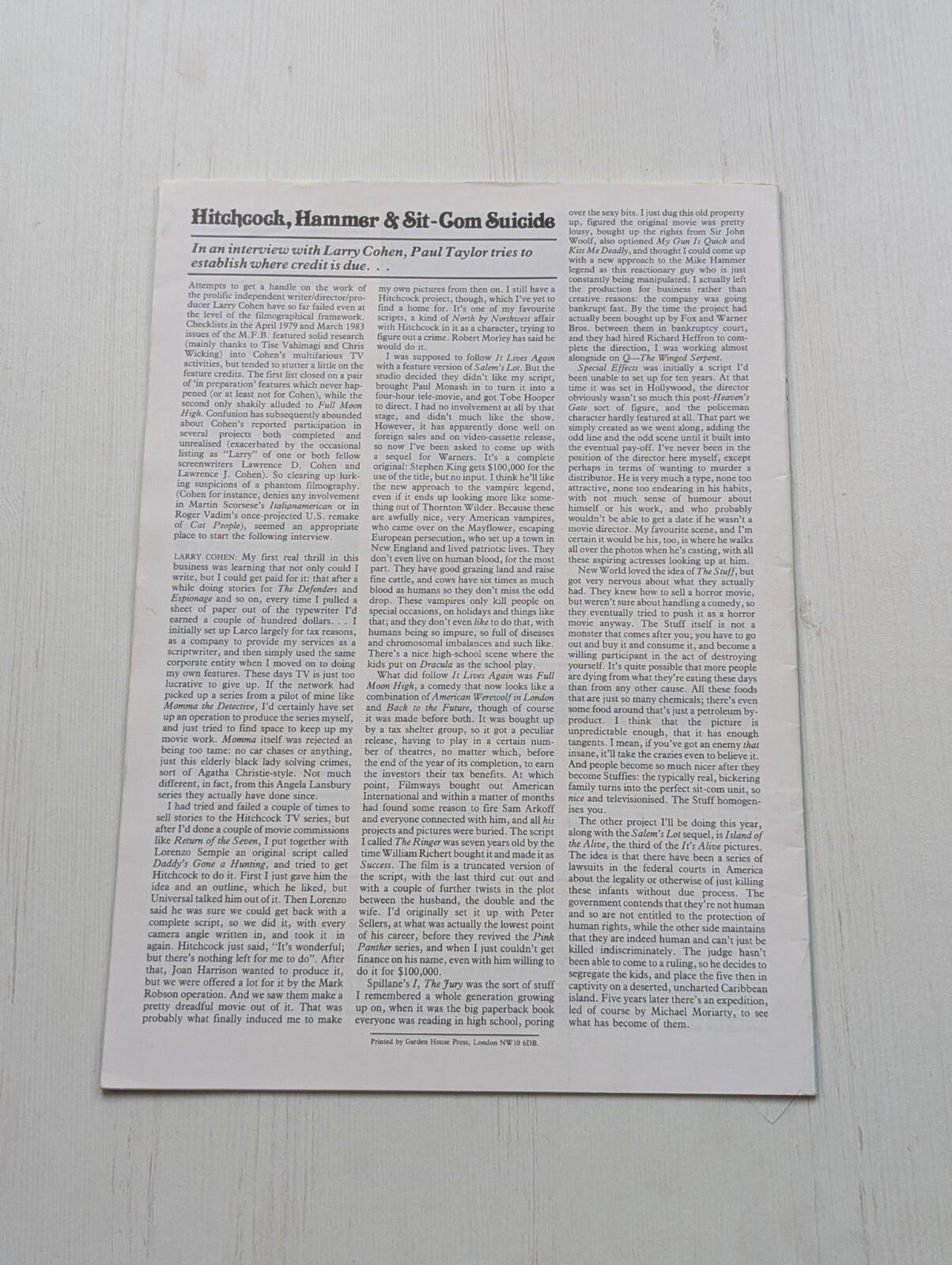 Monthly Film Bulletin Vol. 53 No. 627 - April 1986 - The British Film Institute