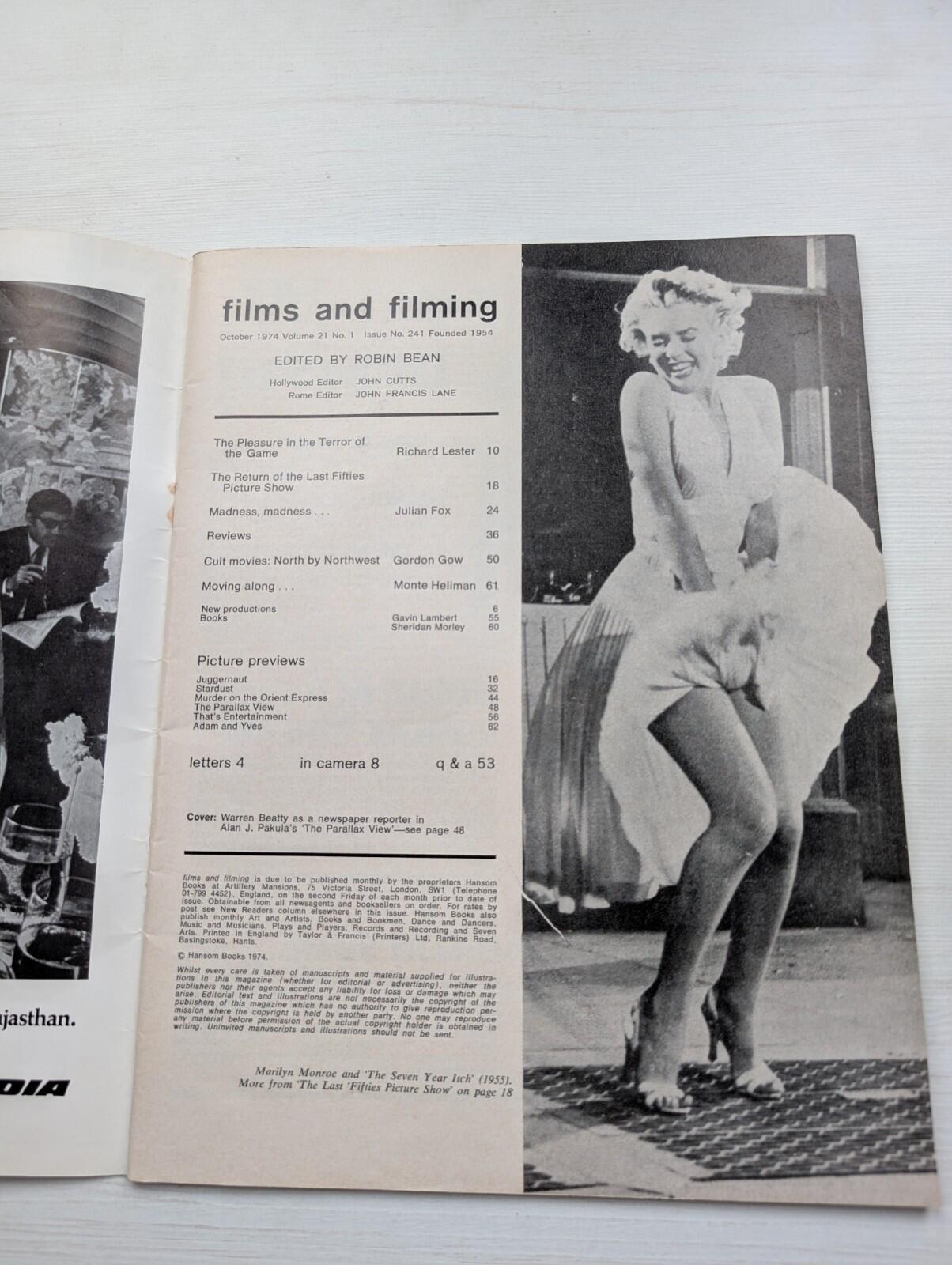 Films and Filming Vol. 21 No. 1 October 1974 - Warren Beatty Cover