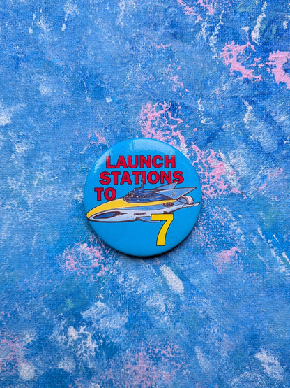 Vintage Stingray Gerry Anderson Blue 7th Birthday Badge - 1992