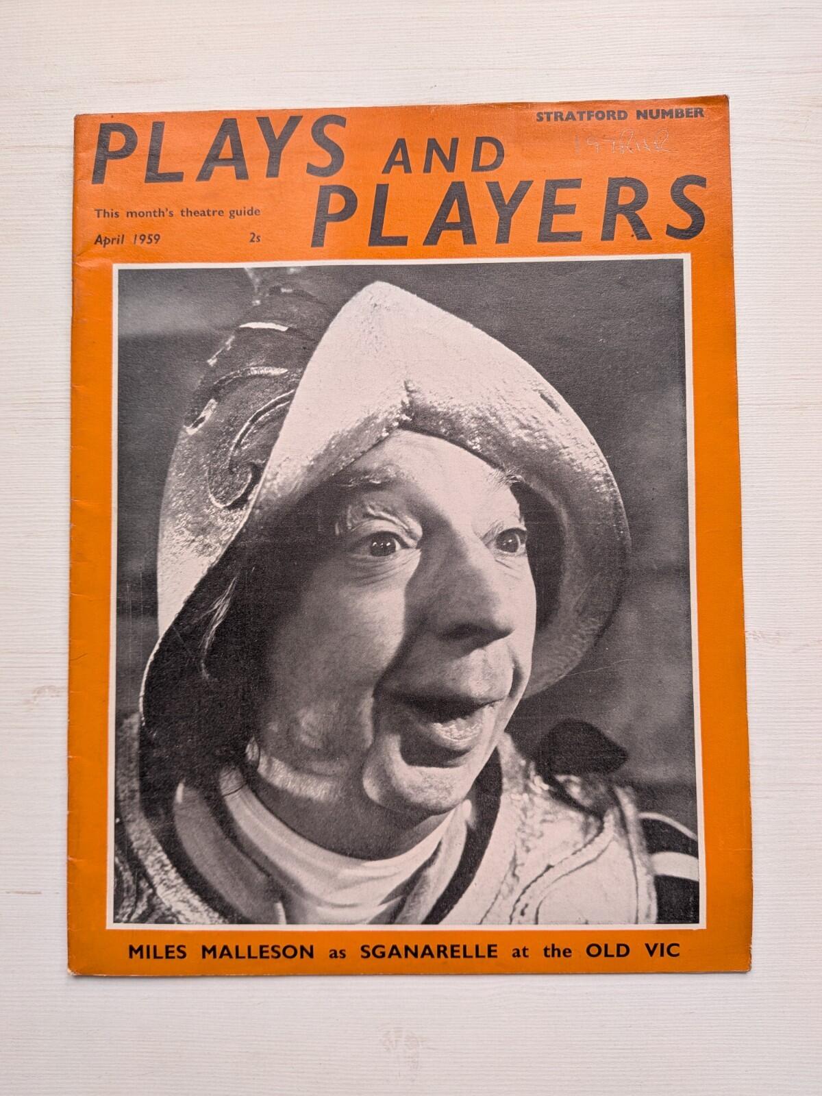 Plays and Players April 1959 - Miles Malleson Sganarelle Cover