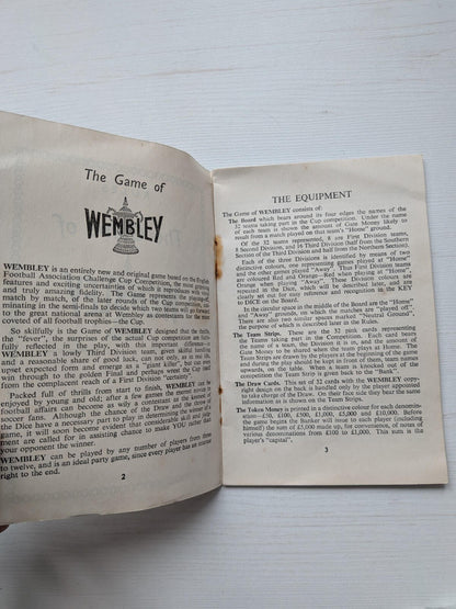 Vintage Game of Wembley Box/Instructions/Pieces - No Board, Ariel Productions