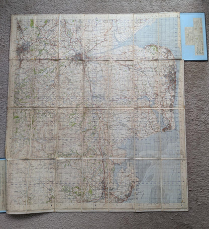 Vintage Fold-Out Lancashire Map on Canvas