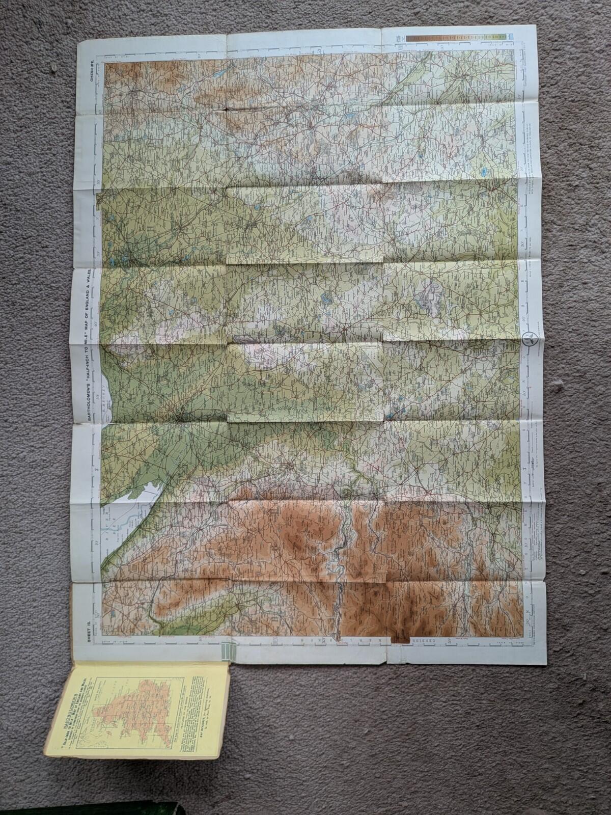 Bartholomew's New Reduced Survey Map of Cheshire - Stanford & Mann - 1910