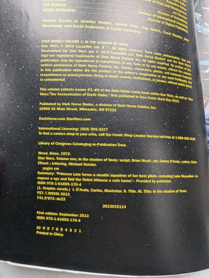 Star Wars Volume 1: In The Shadow of Yavin - 2013 - Dark Horse Graphic Novel