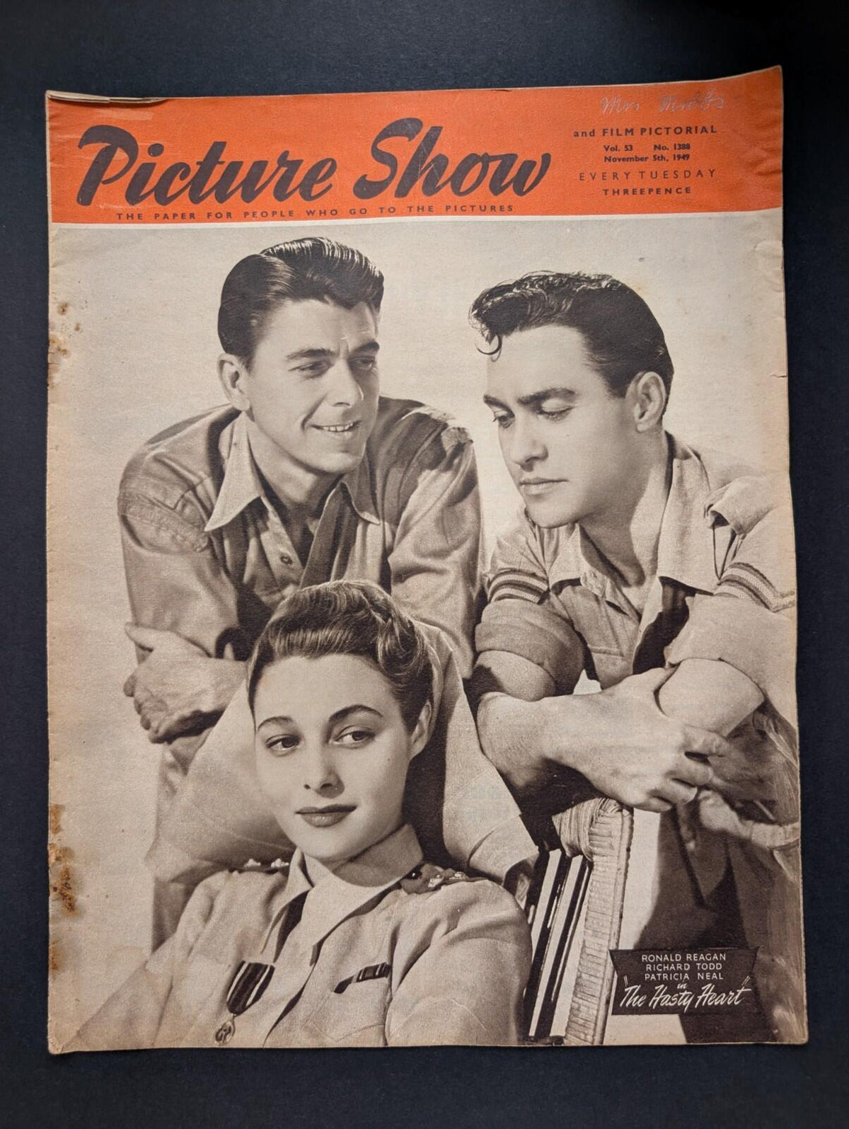 Picture Show Vol. 53 No. 1388 November 5th, 1949 - Ronald Regan/Patrica Neal